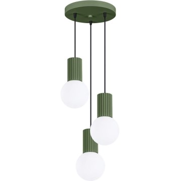 Żyrandol na lince HALO 3xG9/8W/230V śr. 25 cm zielony