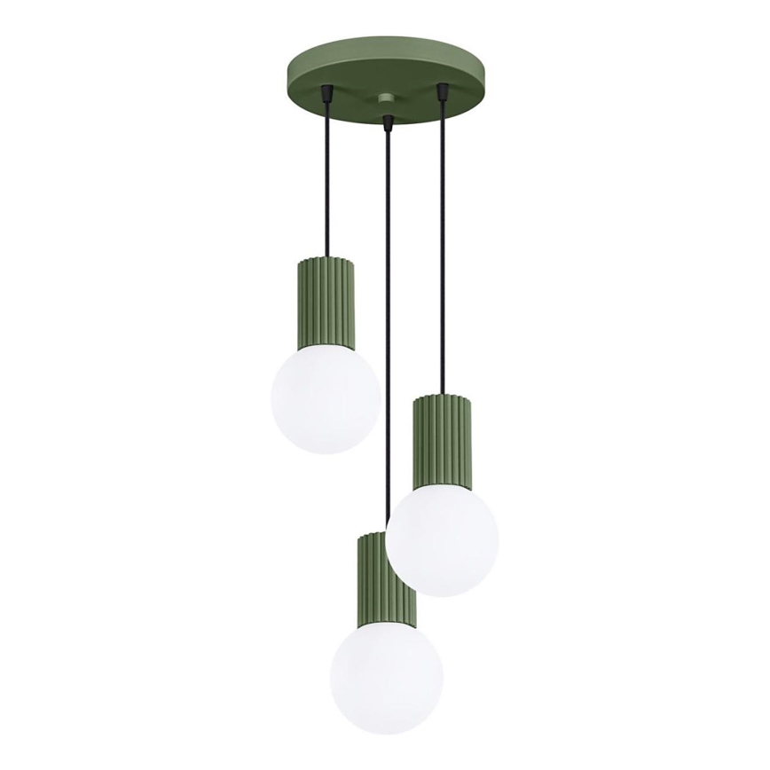 Żyrandol na lince HALO 3xG9/8W/230V śr. 25 cm zielony