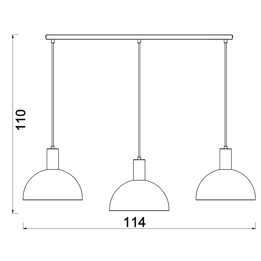 Żyrandol na lince HANDA 3xE27/15W/230V brązowy
