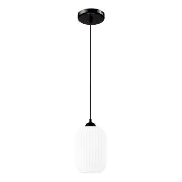 Żyrandol na lince HARMA 1xE27/15W/230V śr. 14 cm biały/czarny