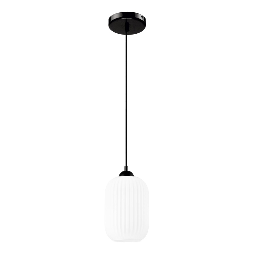 Żyrandol na lince HARMA 1xE27/15W/230V śr. 14 cm biały/czarny