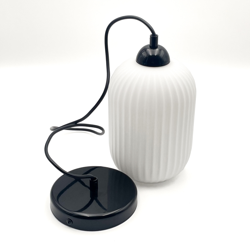 Żyrandol na lince HARMA 1xE27/15W/230V śr. 14 cm biały/czarny