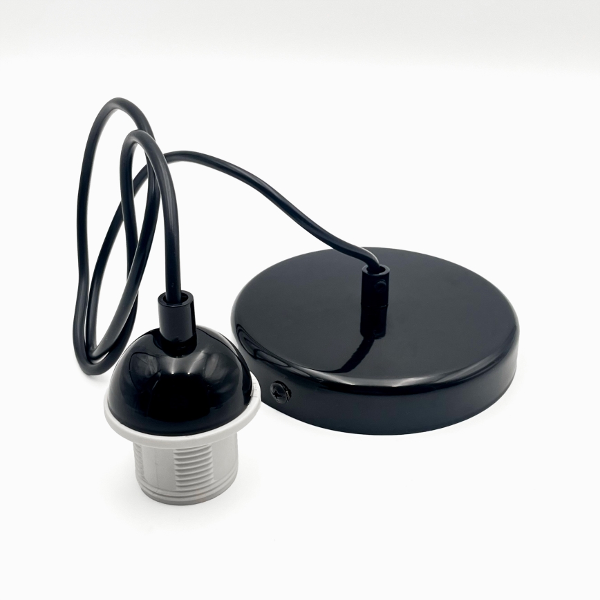 Żyrandol na lince HARMA 1xE27/15W/230V śr. 14 cm biały/czarny
