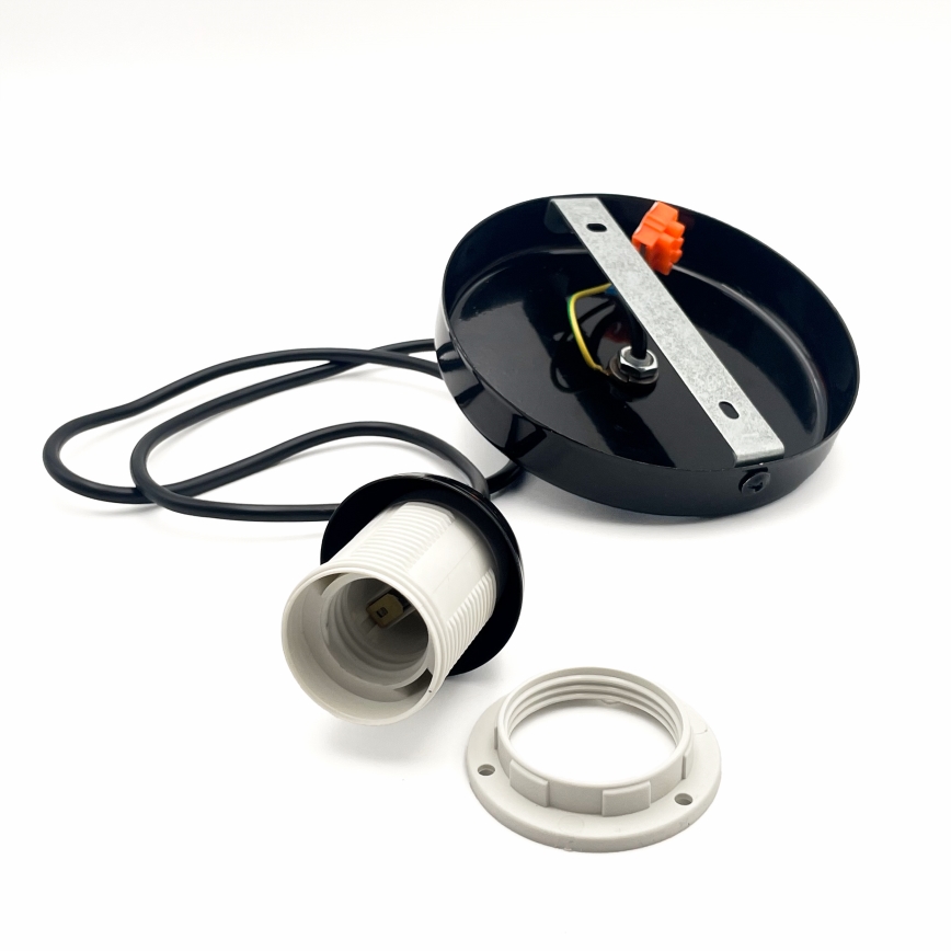 Żyrandol na lince HARMA 1xE27/15W/230V śr. 14 cm biały/czarny