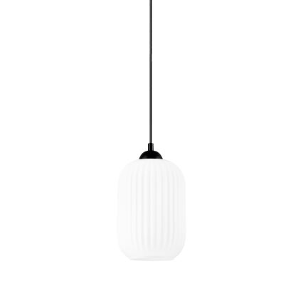 Żyrandol na lince HARMA 1xE27/15W/230V śr. 14 cm biały/czarny