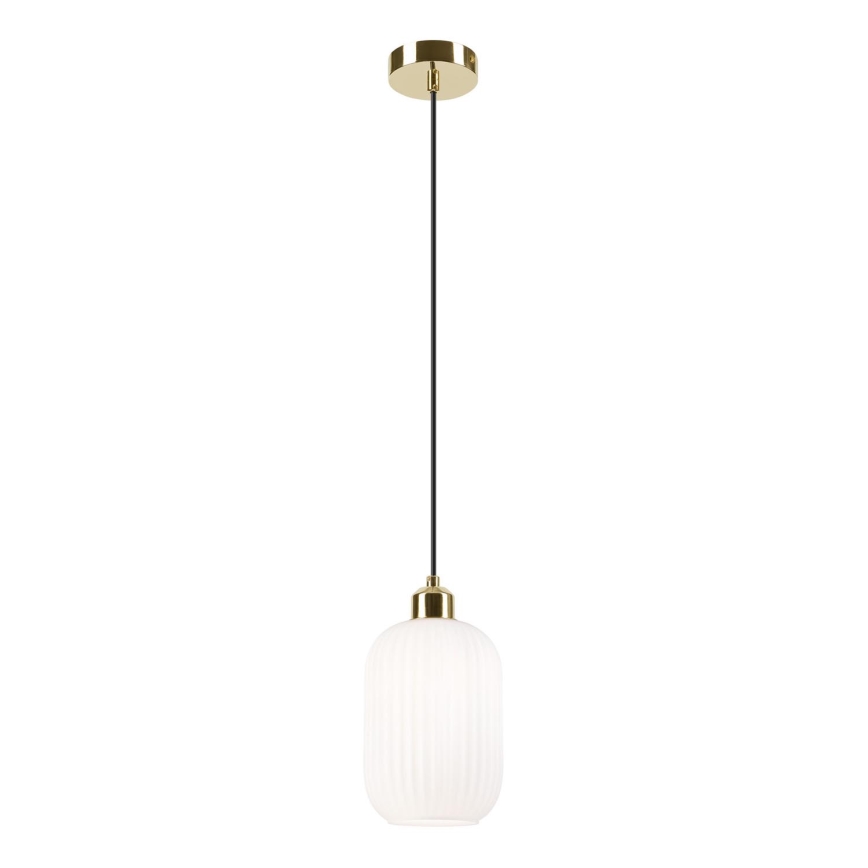 Żyrandol na lince HARMA 1xE27/15W/230V śr. 14 cm biały/złoty