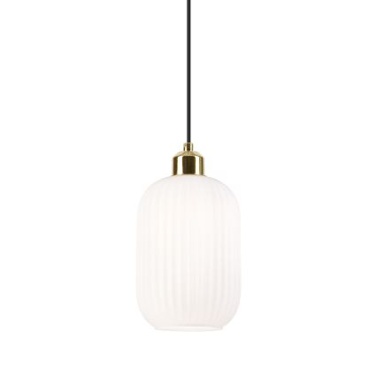 Żyrandol na lince HARMA 1xE27/15W/230V śr. 14 cm biały/złoty