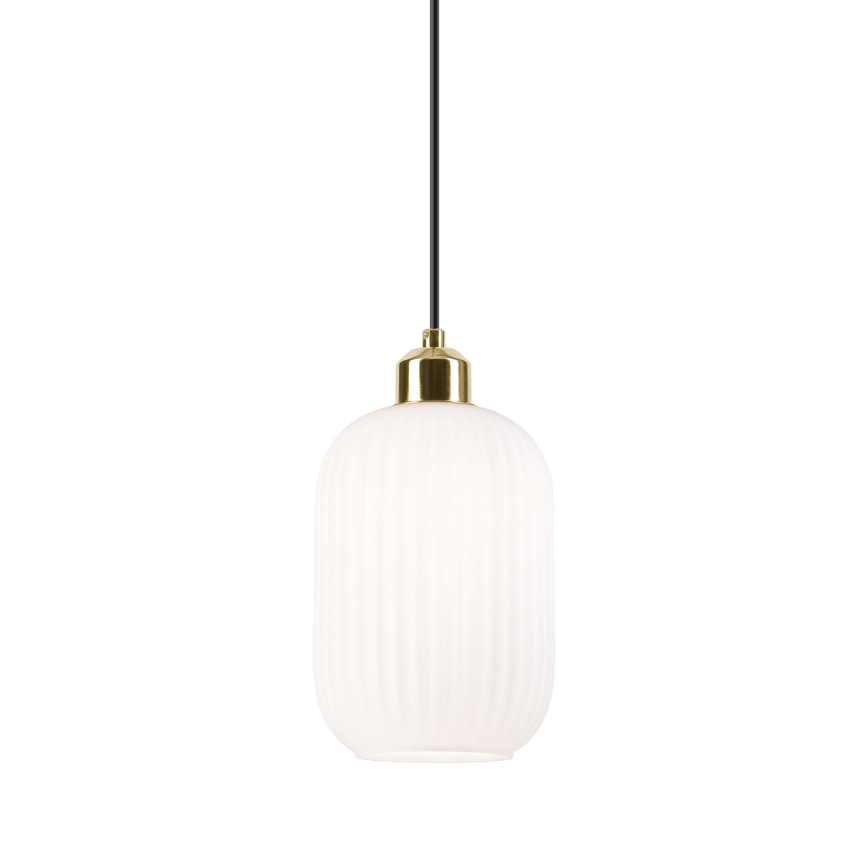 Żyrandol na lince HARMA 1xE27/15W/230V śr. 14 cm biały/złoty