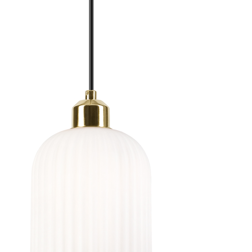 Żyrandol na lince HARMA 1xE27/15W/230V śr. 14 cm biały/złoty