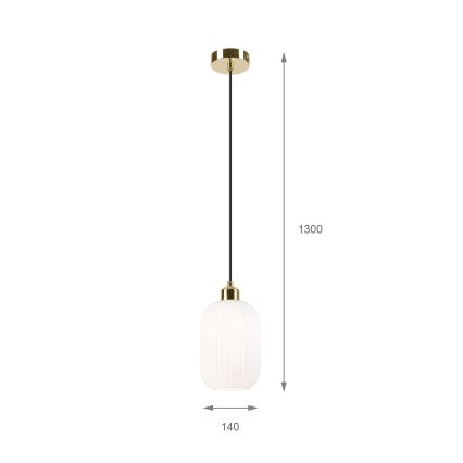 Żyrandol na lince HARMA 1xE27/15W/230V śr. 14 cm biały/złoty