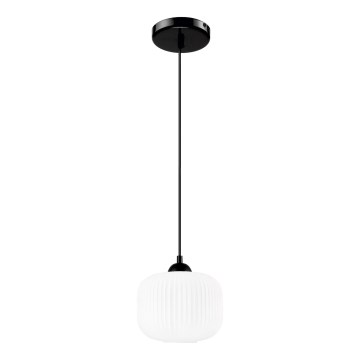 Żyrandol na lince HARMA 1xE27/15W/230V śr. 20 cm biały/czarny