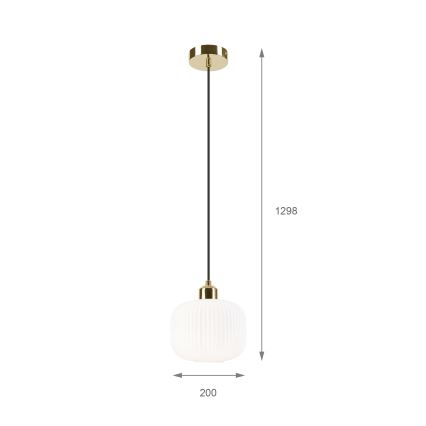 Żyrandol na lince HARMA 1xE27/15W/230V śr. 20 cm biały/złoty