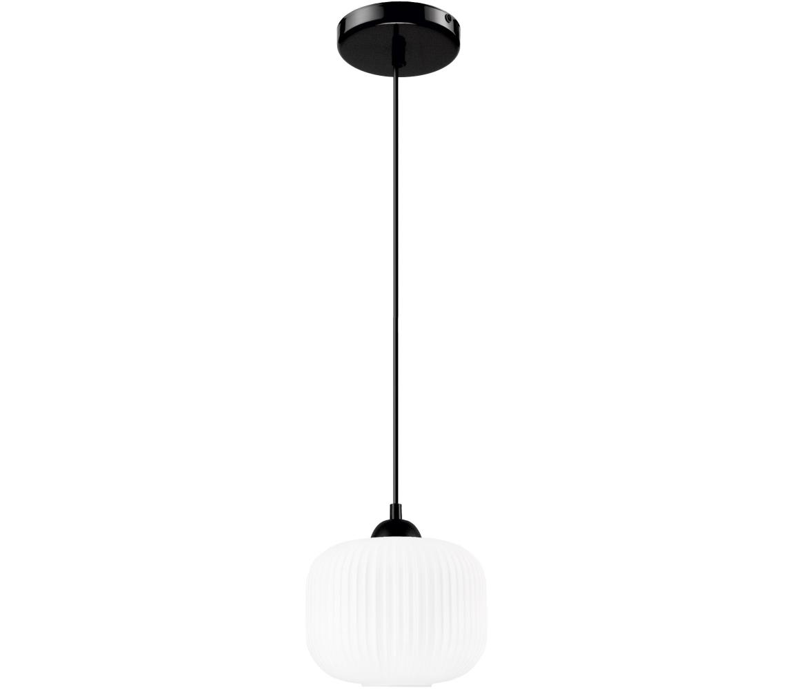 Żyrandol na lince HARMA 1xE27/15W/230V śr. 20 cm biały/czarny
