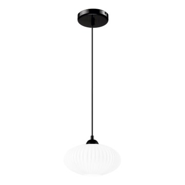 Żyrandol na lince HARMA 1xE27/15W/230V śr. 25 cm biały/czarny