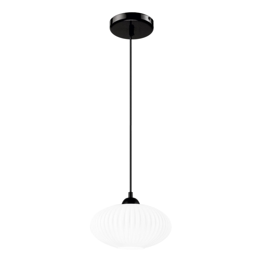 Żyrandol na lince HARMA 1xE27/15W/230V śr. 25 cm biały/czarny