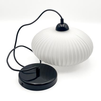 Żyrandol na lince HARMA 1xE27/15W/230V śr. 25 cm biały/czarny