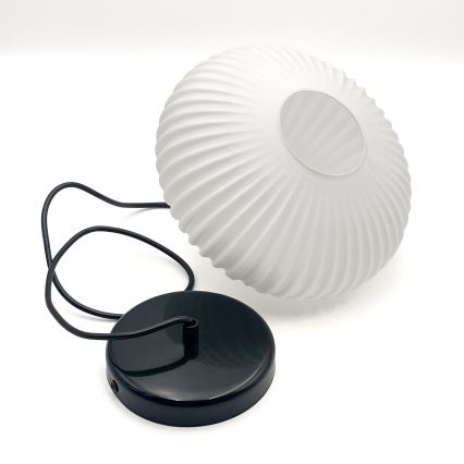 Żyrandol na lince HARMA 1xE27/15W/230V śr. 25 cm biały/czarny
