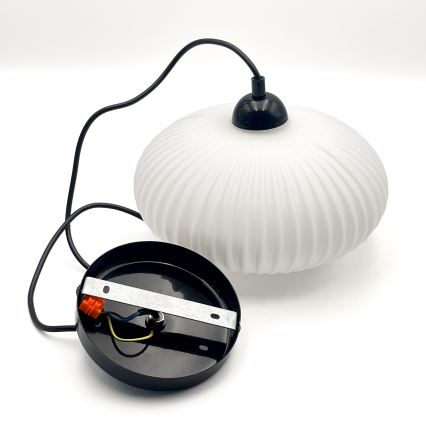 Żyrandol na lince HARMA 1xE27/15W/230V śr. 25 cm biały/czarny