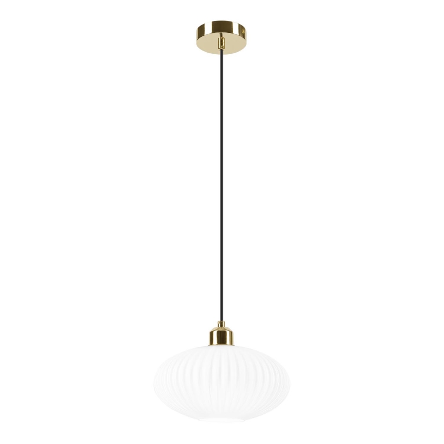 Żyrandol na lince HARMA 1xE27/15W/230V śr. 25 cm biały/złoty
