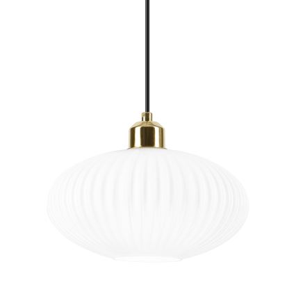 Żyrandol na lince HARMA 1xE27/15W/230V śr. 25 cm biały/złoty