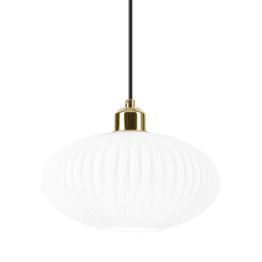 Żyrandol na lince HARMA 1xE27/15W/230V śr. 25 cm biały/złoty