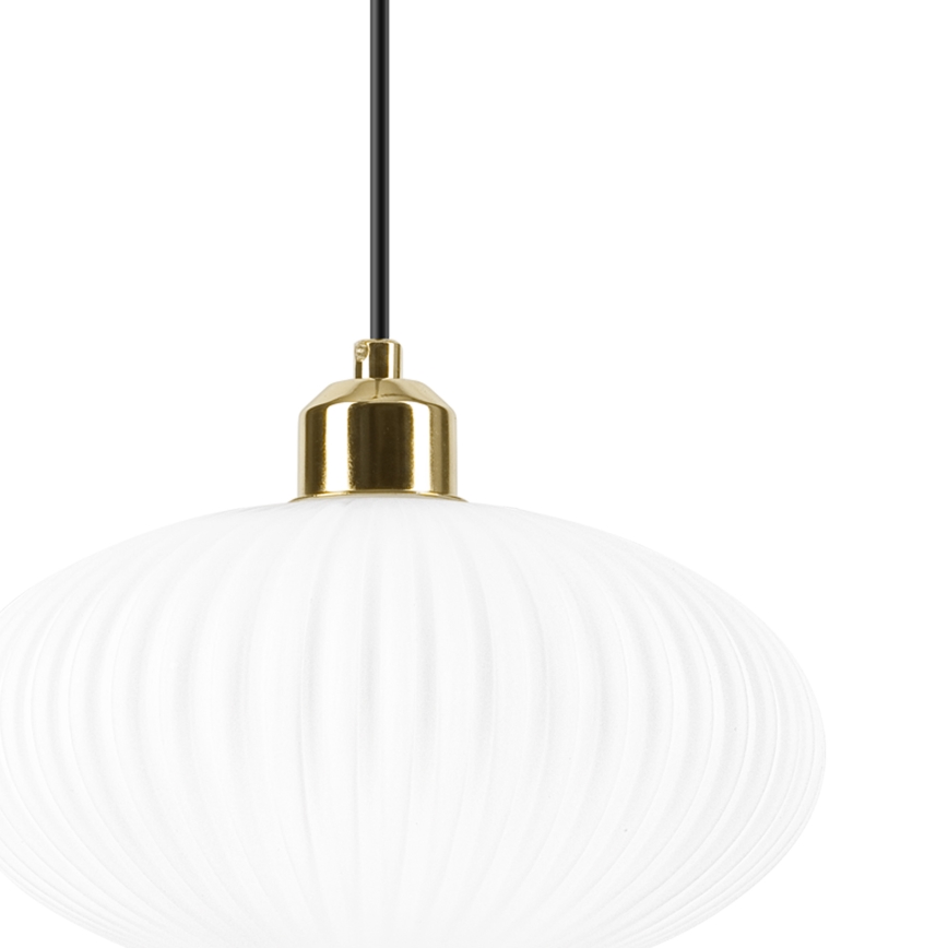 Żyrandol na lince HARMA 1xE27/15W/230V śr. 25 cm biały/złoty