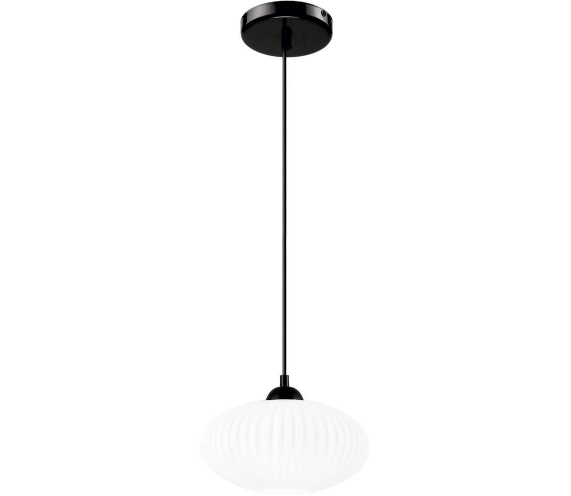 Żyrandol na lince HARMA 1xE27/15W/230V śr. 25 cm biały/czarny