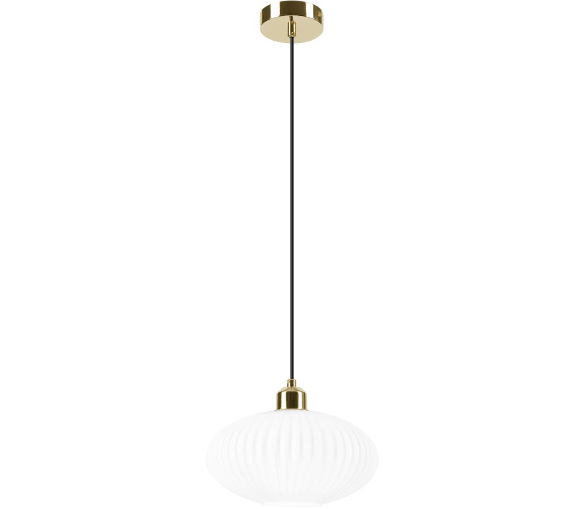 Żyrandol na lince HARMA 1xE27/15W/230V śr. 25 cm biały/złoty