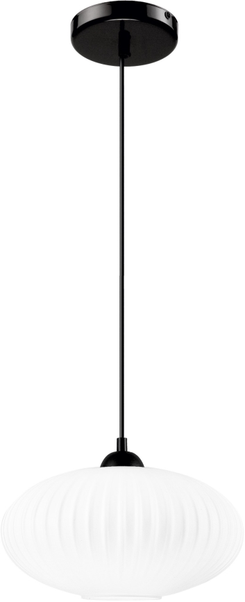 Żyrandol na lince HARMA 1xE27/15W/230V śr. 30 cm biały/czarny