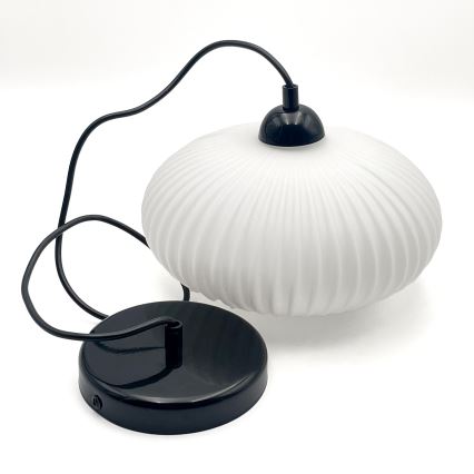Żyrandol na lince HARMA 1xE27/15W/230V śr. 30 cm biały/czarny