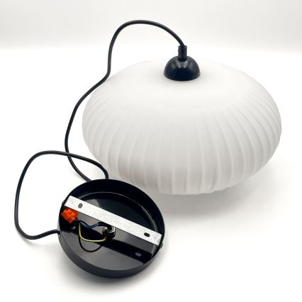 Żyrandol na lince HARMA 1xE27/15W/230V śr. 30 cm biały/czarny