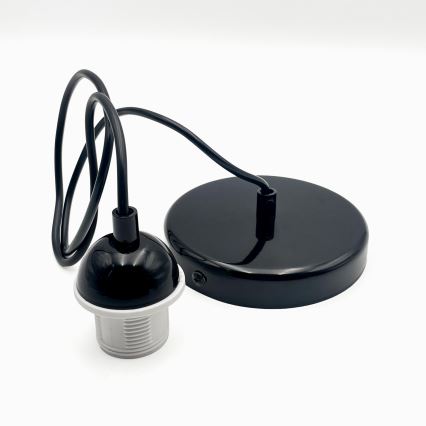 Żyrandol na lince HARMA 1xE27/15W/230V śr. 30 cm biały/czarny
