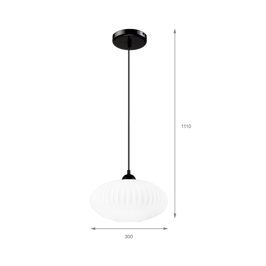 Żyrandol na lince HARMA 1xE27/15W/230V śr. 30 cm biały/czarny