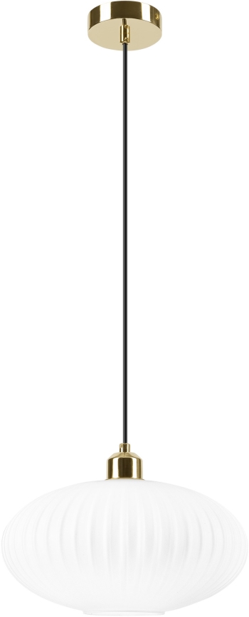Żyrandol na lince HARMA 1xE27/15W/230V śr. 30 cm biały/złoty