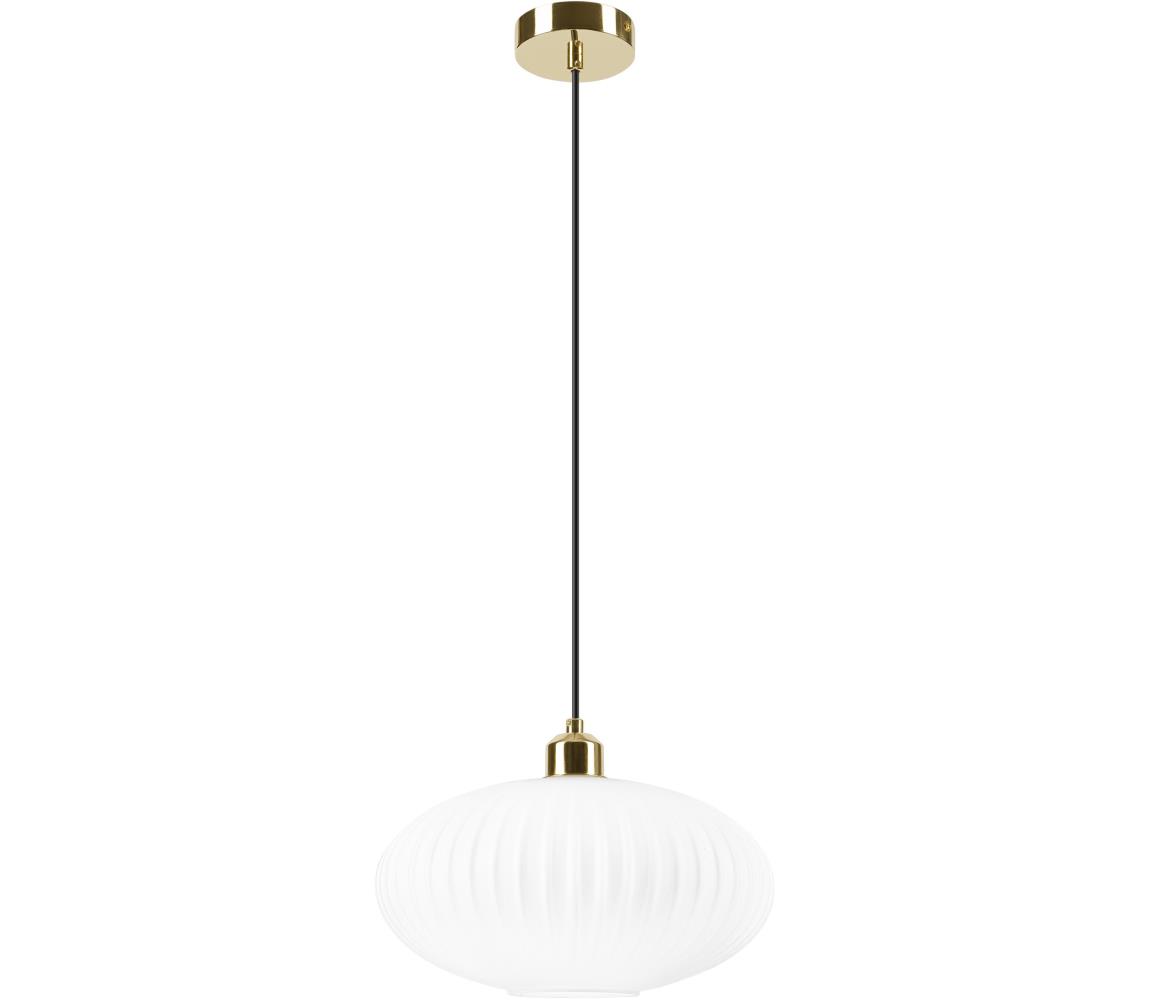 Żyrandol na lince HARMA 1xE27/15W/230V śr. 30 cm biały/złoty