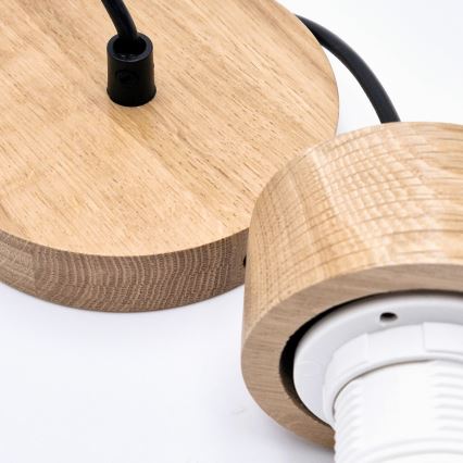 Żyrandol na lince HARMONY 1xE27/15W/230V śr. 14 cm biały/dąb