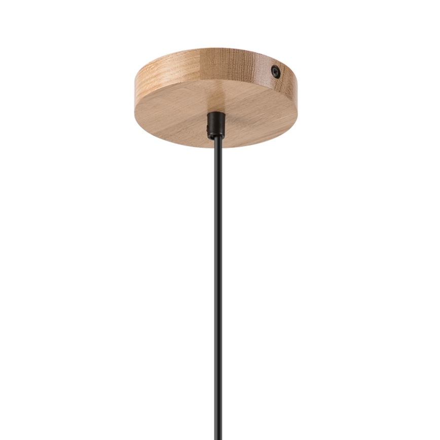 Żyrandol na lince HARMONY 1xE27/15W/230V śr. 14 cm biały/dąb