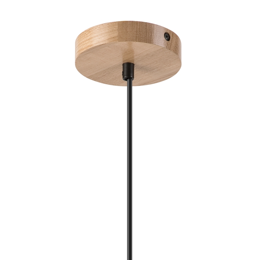 Żyrandol na lince HARMONY 1xE27/15W/230V śr. 20 cm biały/dąb