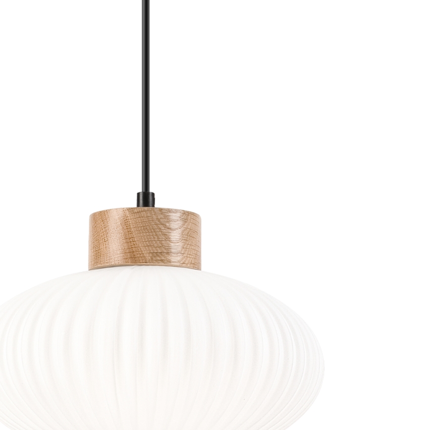 Żyrandol na lince HARMONY 1xE27/15W/230V śr. 25 cm biały/dąb