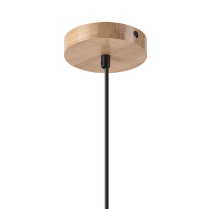 Żyrandol na lince HARMONY 1xE27/15W/230V śr. 25 cm biały/dąb