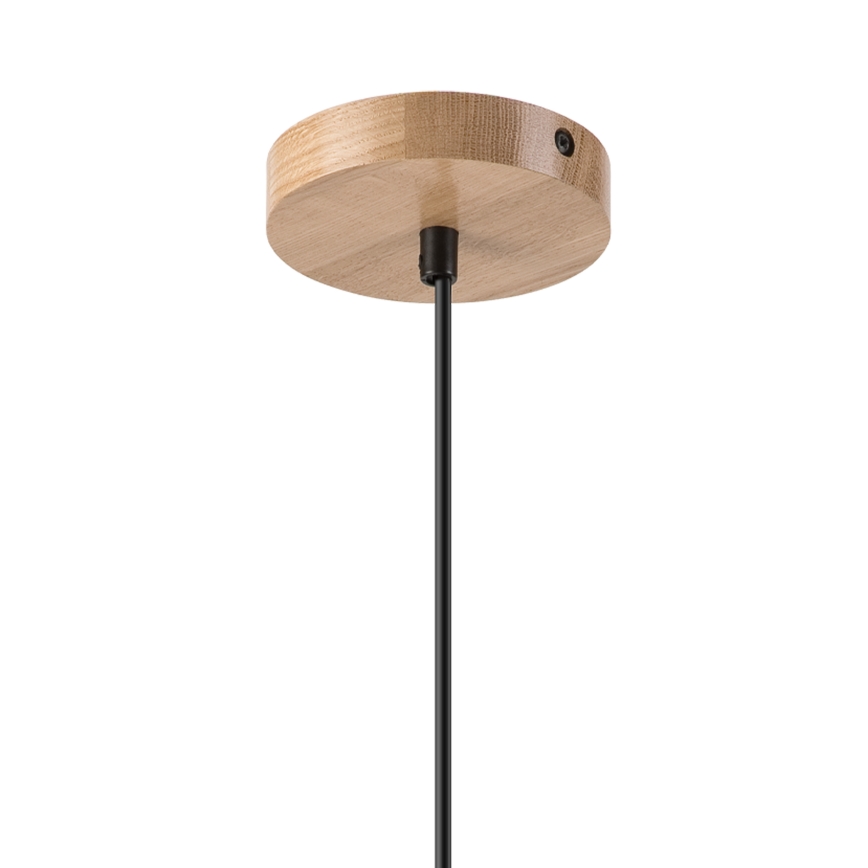 Żyrandol na lince HARMONY 1xE27/15W/230V śr. 25 cm biały/dąb