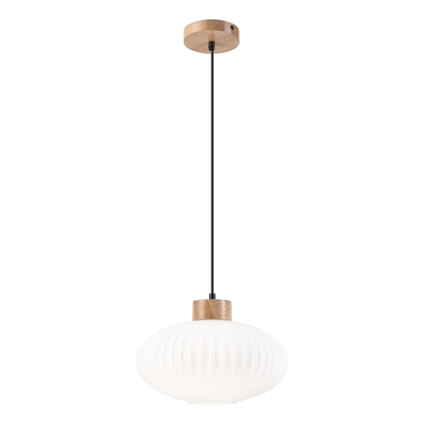 Żyrandol na lince HARMONY 1xE27/15W/230V śr. 30 cm biały/dąb