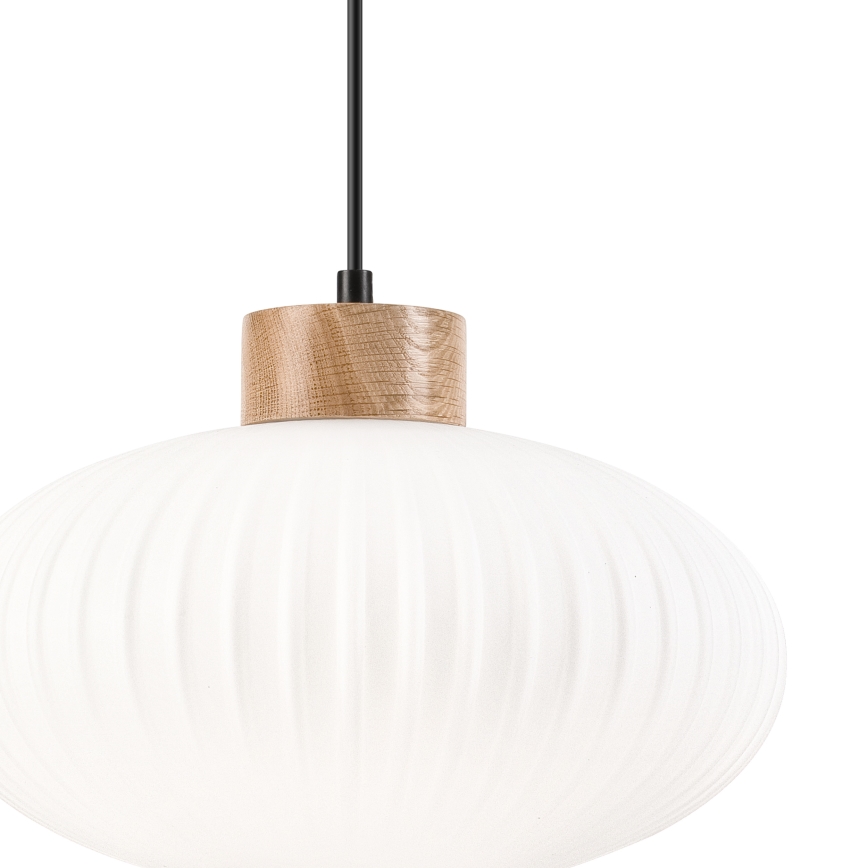 Żyrandol na lince HARMONY 1xE27/15W/230V śr. 30 cm biały/dąb