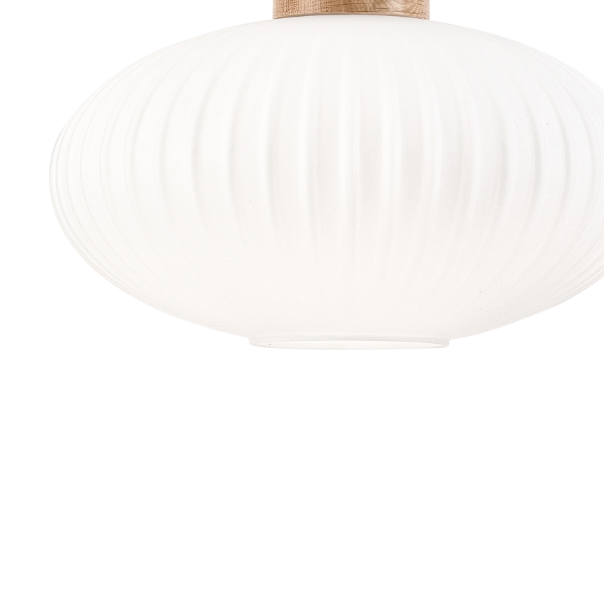 Żyrandol na lince HARMONY 1xE27/15W/230V śr. 30 cm biały/dąb