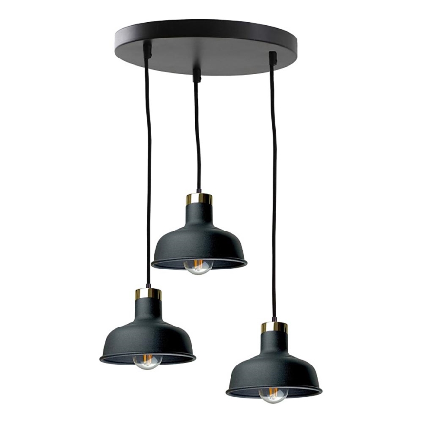 Żyrandol na lince HEBE 3xE27/60W/230V czarny