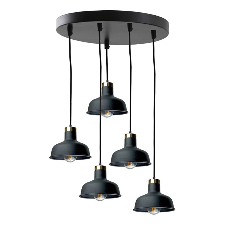 Żyrandol na lince HEBE 5xE27/60W/230V czarny