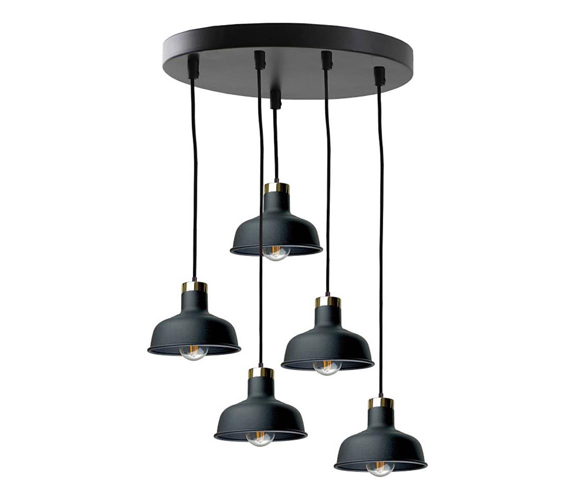 Żyrandol na lince HEBE 5xE27/60W/230V czarny