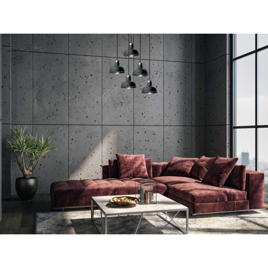 Żyrandol na lince HEBE 5xE27/60W/230V czarny