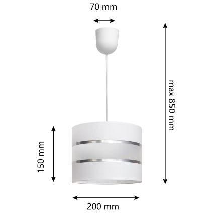Żyrandol na lince HELEN 1xE27/15W/230V biały