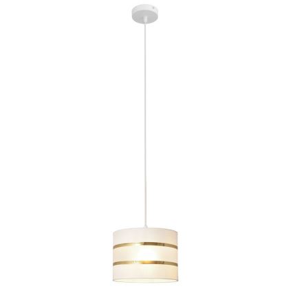 Żyrandol na lince HELEN 1xE27/15W/230V śr. 20 cm biały/złoty